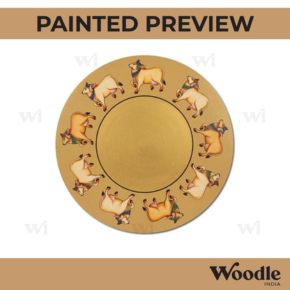 Pichwai Cow Pre Marked Round MDF Design 12