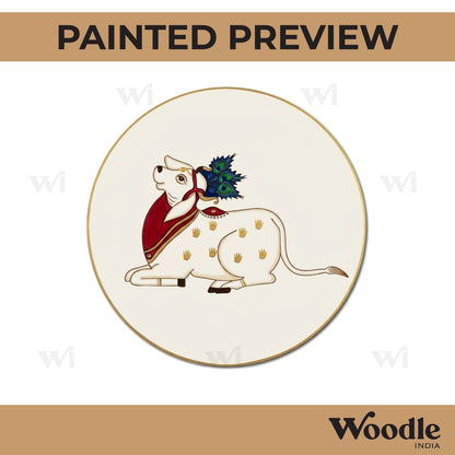 Pichwai Cow Pre Marked Round MDF Design 13