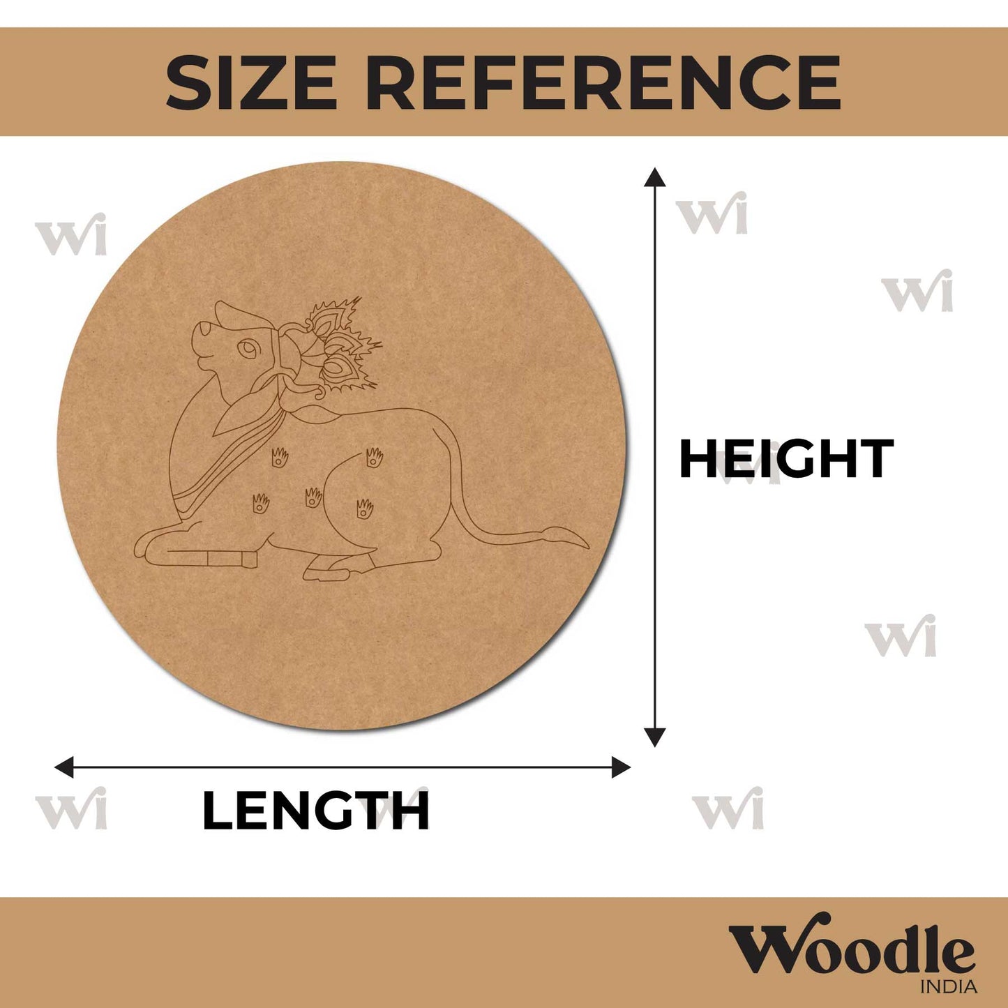 Pichwai Cow Pre Marked Round MDF Design 13
