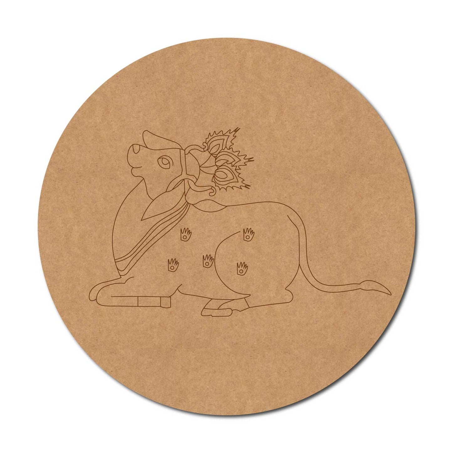 Pichwai Cow Pre Marked Round MDF Design 13