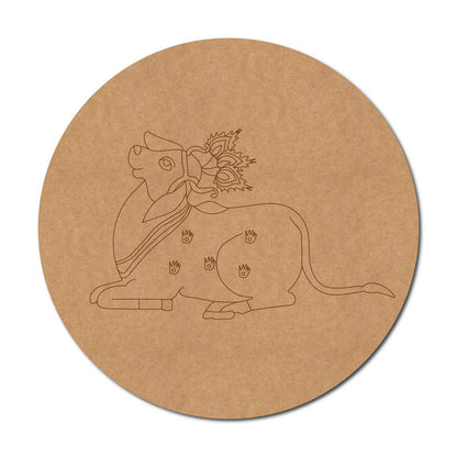 Pichwai Cow Pre Marked Round MDF Design 13