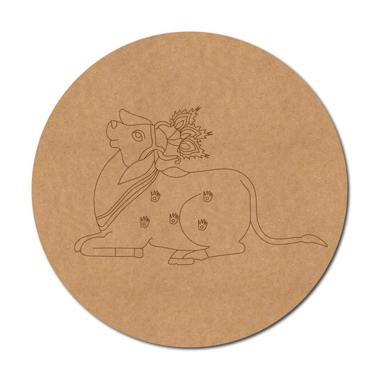Pichwai Cow Pre Marked Round MDF Design 13