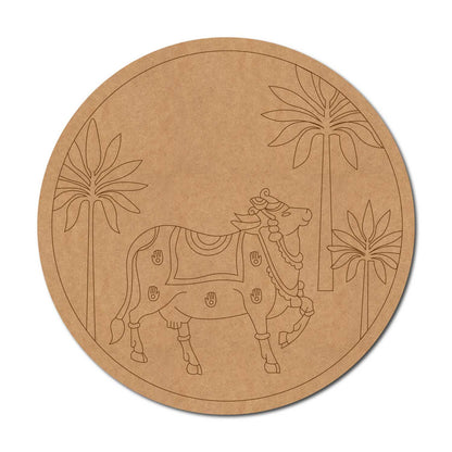 Pichwai Cow Pre Marked Round MDF Design 16