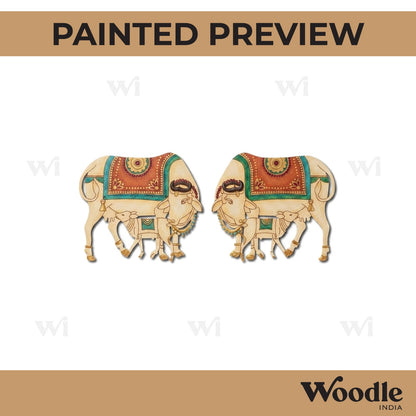 Pichwai Cow With Calf Set Pre Marked MDF Design 1