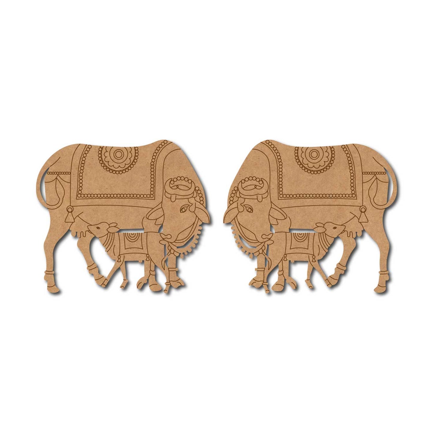 Pichwai Cow With Calf Set Pre Marked MDF Design 1