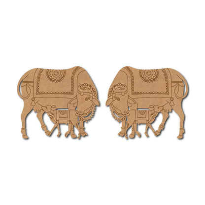 Pichwai Cow With Calf Set Pre Marked MDF Design 1