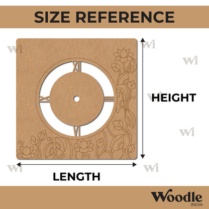 Pichwai Lotus Clock Pre Marked MDF Design 1