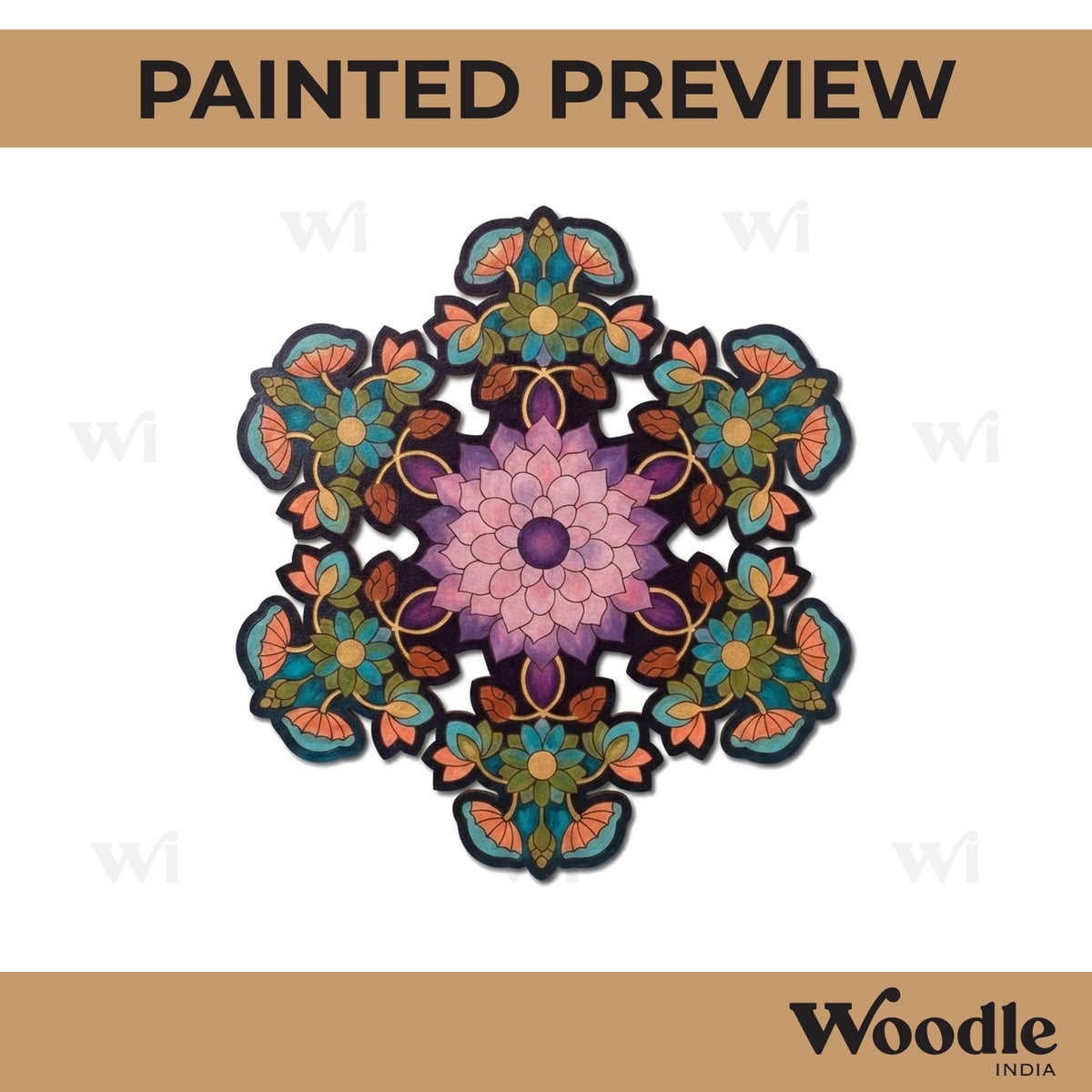 Pichwai Mandala Pre Marked Base MDF Design 1