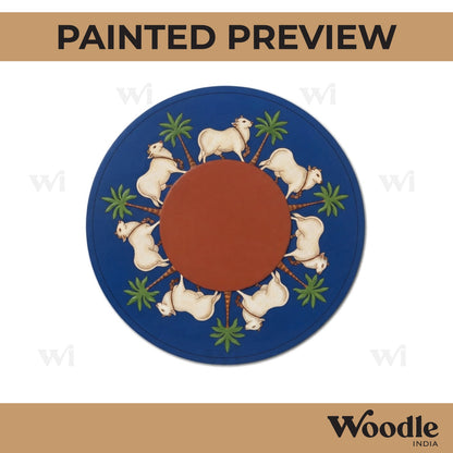 Pichwai Cow Mirror Pre Marked Base MDF Design 1