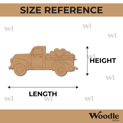 Pickup Truck Heart Pre Marked MDF Design 1