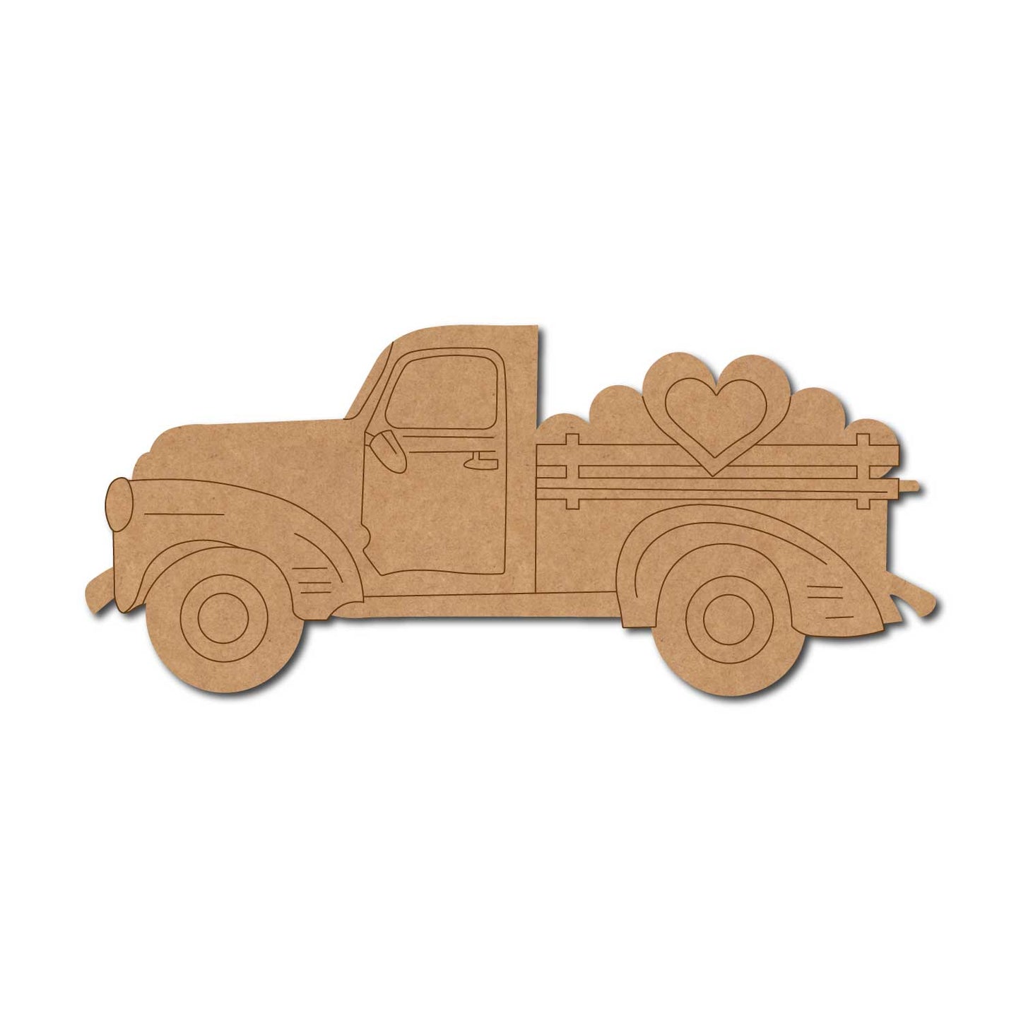 Pickup Truck Heart Pre Marked MDF Design 1