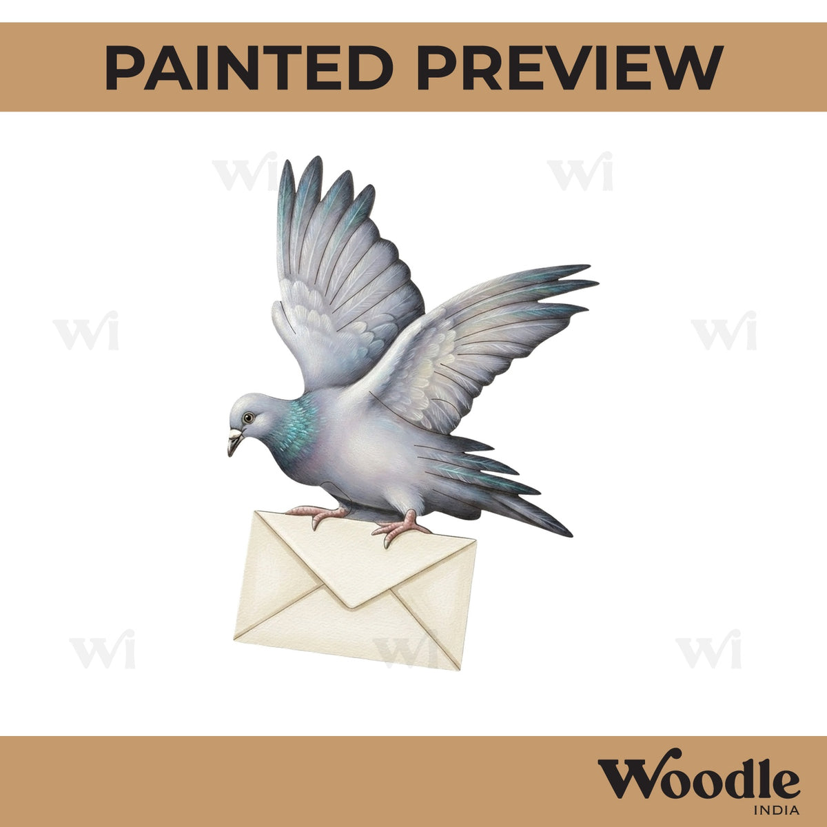 Pigeon Bird Carrying Letter Pre Marked MDF Design 1