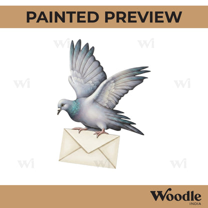 Pigeon Bird Carrying Letter Pre Marked MDF Design 1