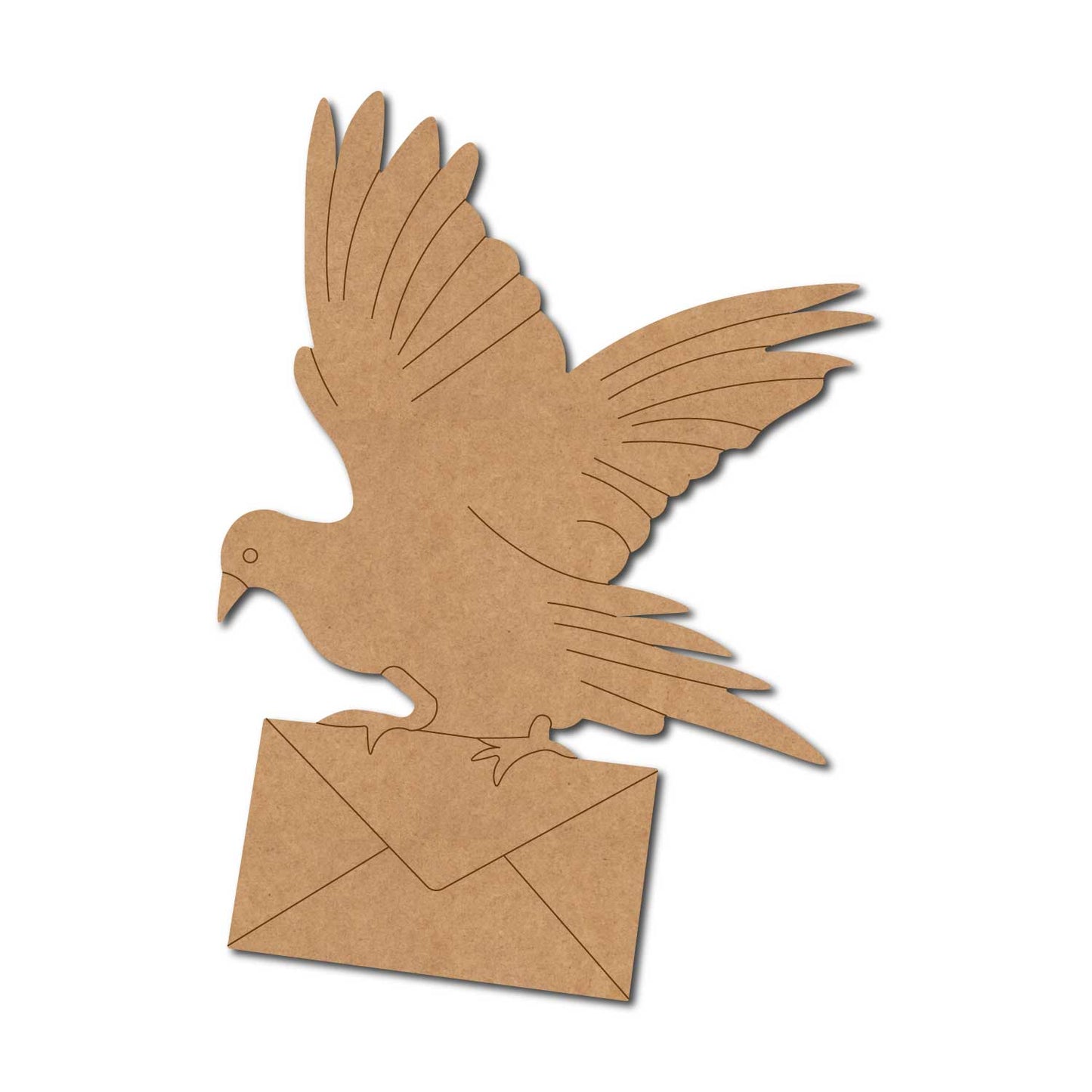 Pigeon Bird Carrying Letter Pre Marked MDF Design 1