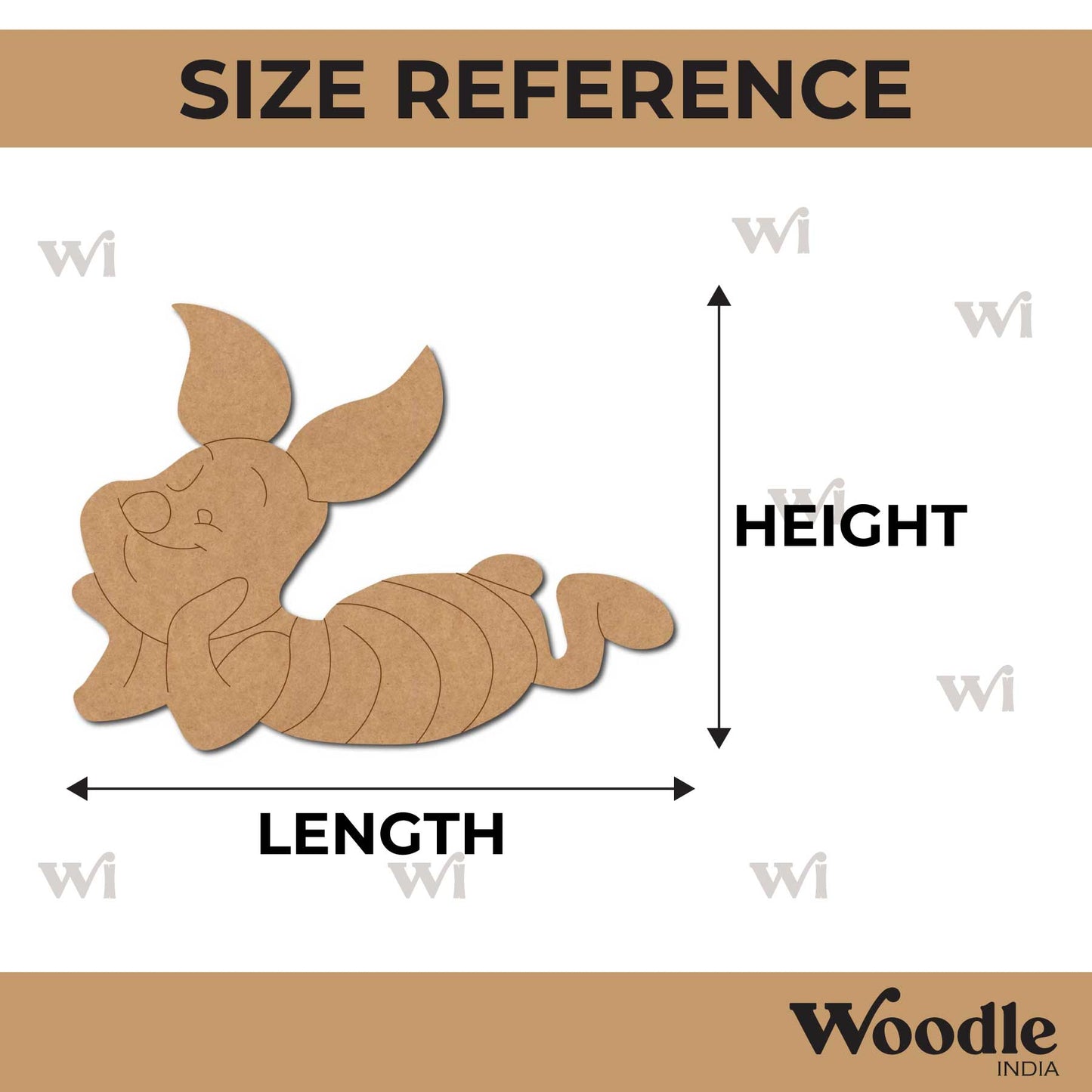 Piglet Winnie The Pooh Cartoon Pre Marked MDF Design 1