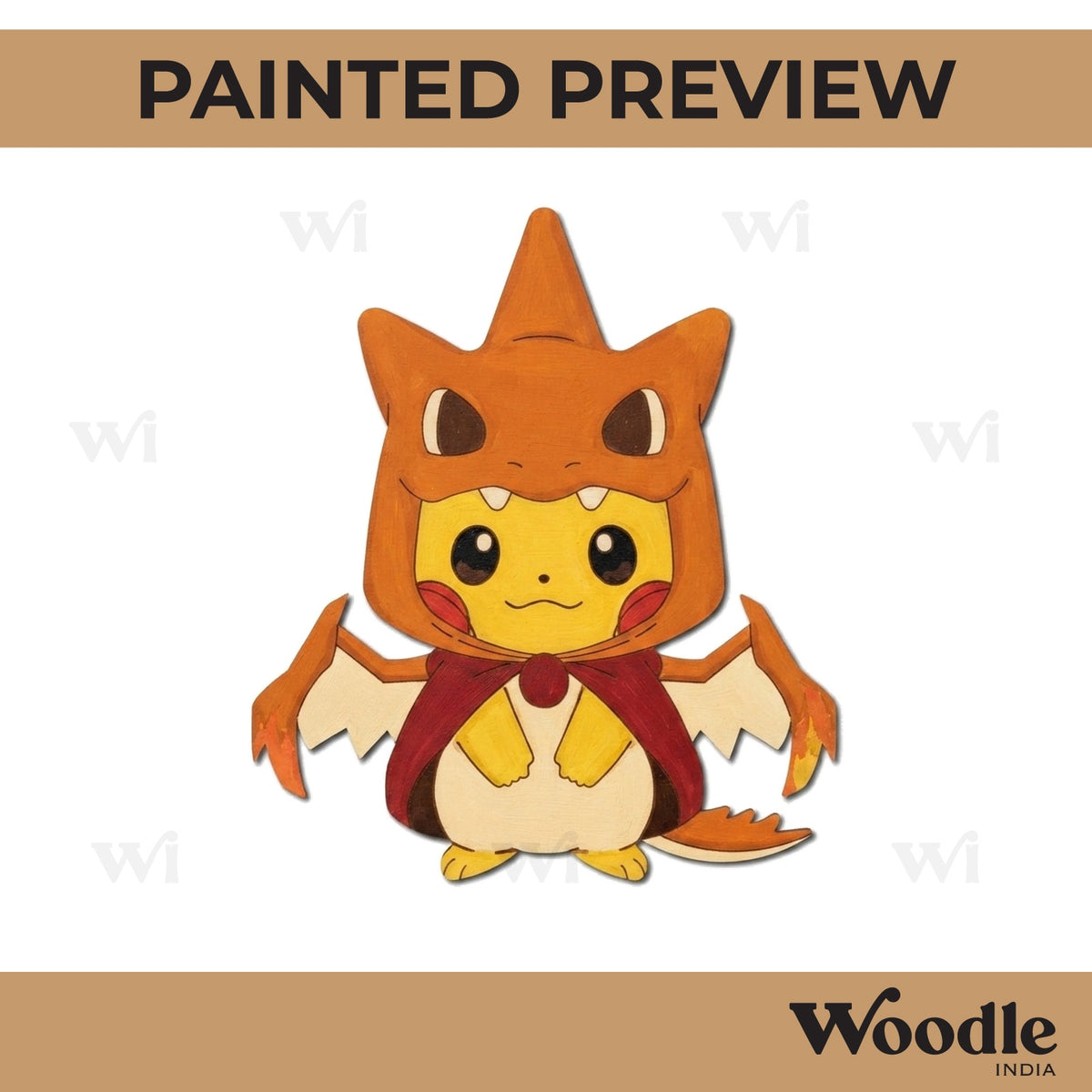 Pikachu Charizard Costume Pokemon Pre Marked MDF Design 1