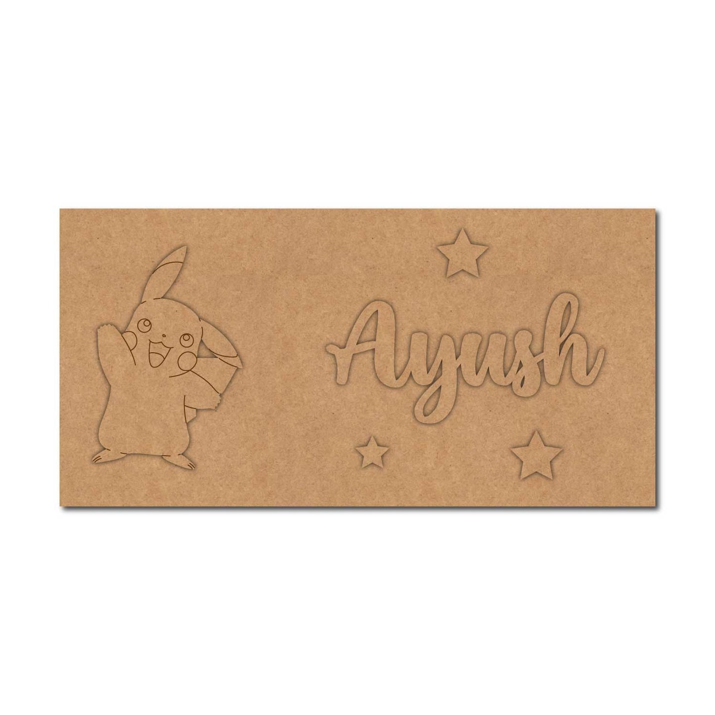 Pikachu Pokemon Kids Nameplate MDF Design 1