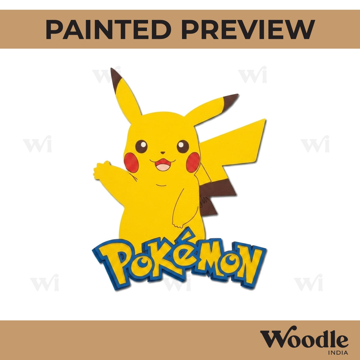 Pikachu Pokemon Pre Marked MDF Design 2