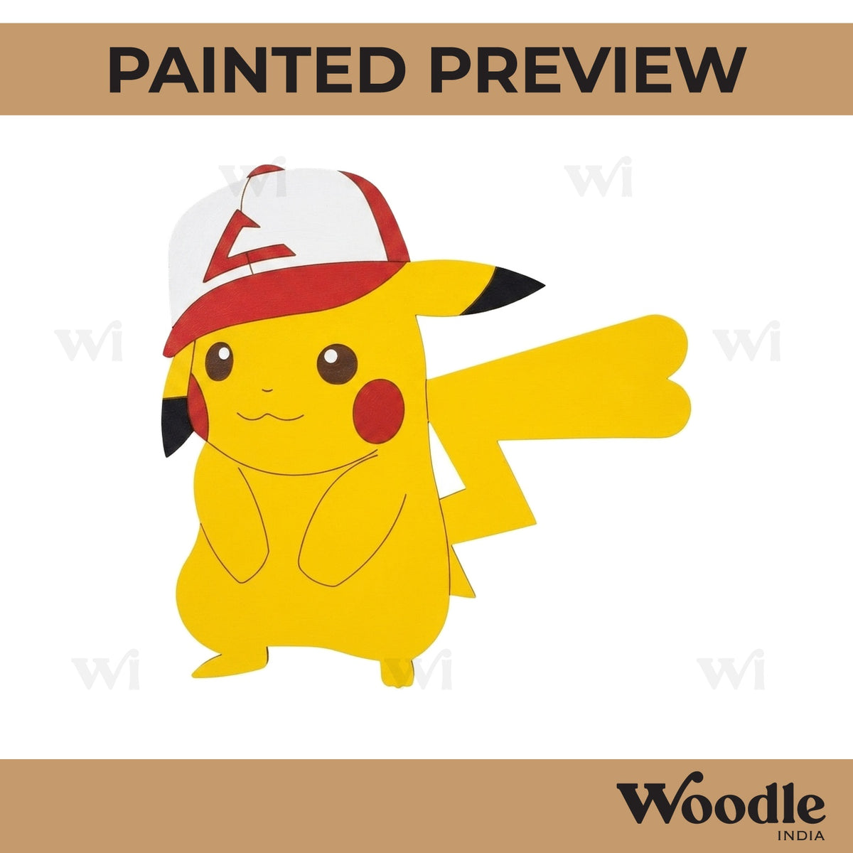 Pikachu Pokemon Pre Marked MDF Design 3