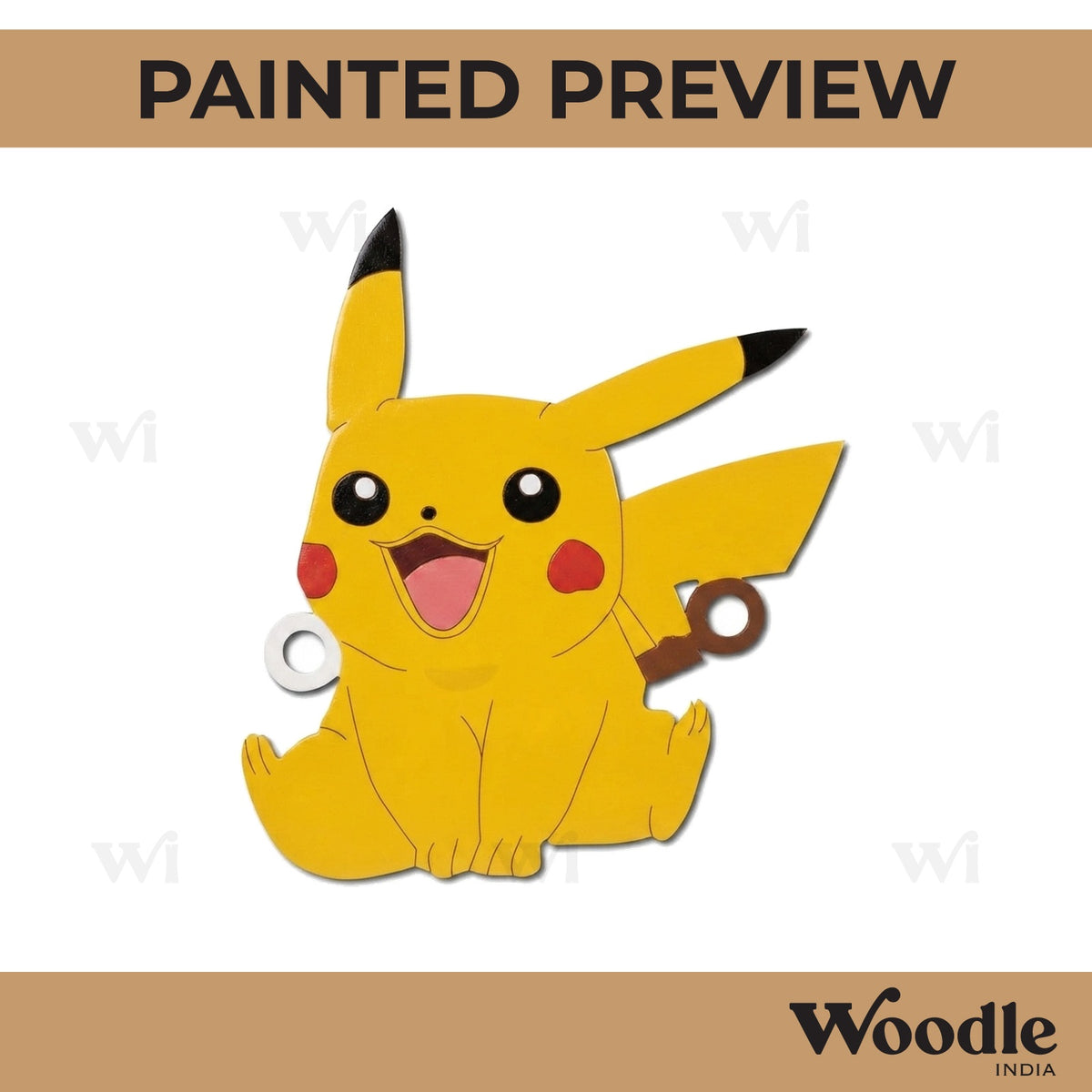 Pikachu Pokemon Rakhi Pre Marked MDF Design 1