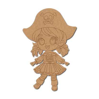 Pirate Girl Halloween Cartoon Pre Marked MDF Design 1