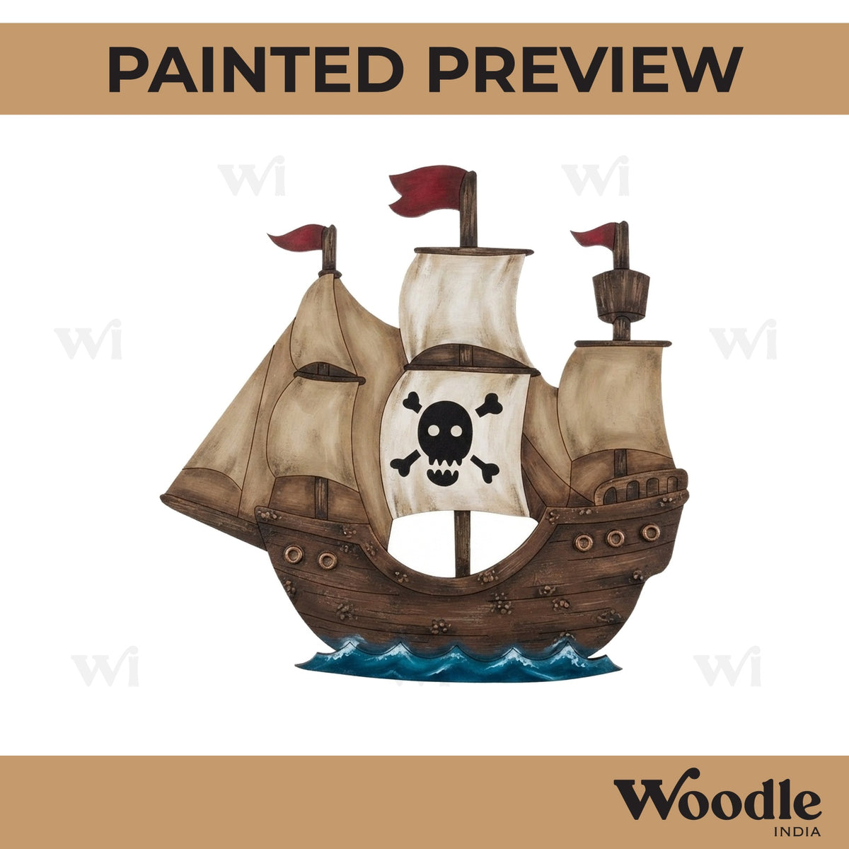 Pirate Ship Pre Marked MDF Design 1