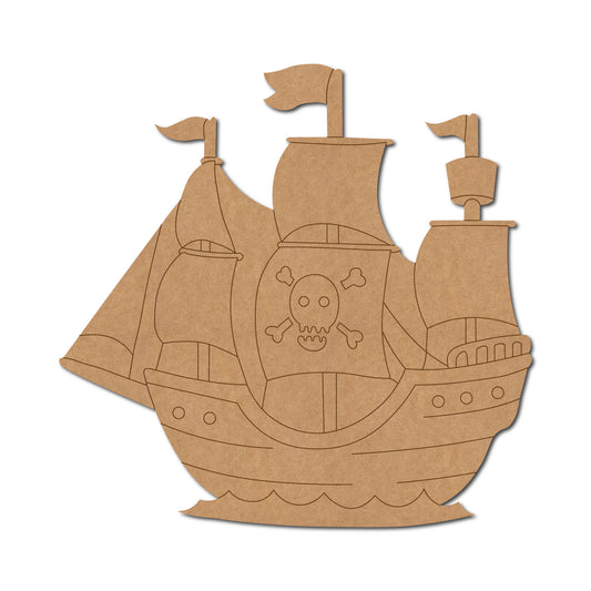 Pirate Ship Pre Marked MDF Design 1