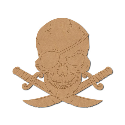 Pirate Skull Pre Marked MDF Design 1