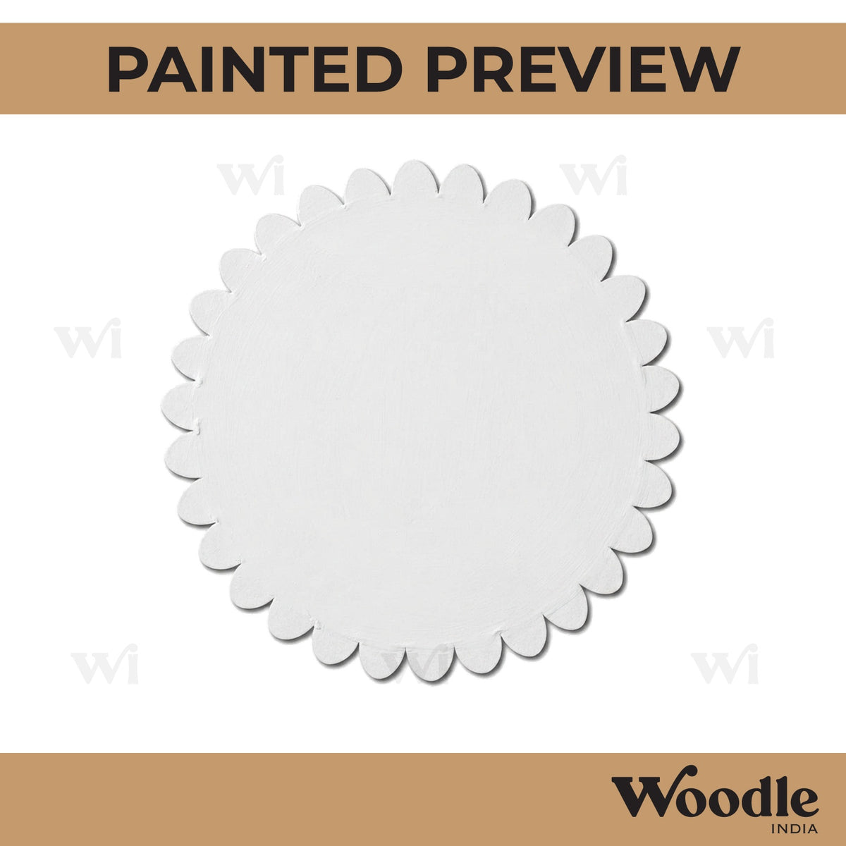 Plain Flower Base Cutout MDF Design 4