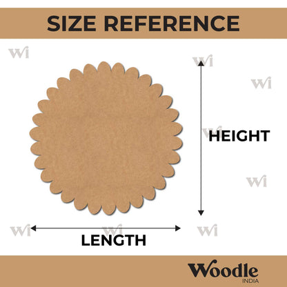 Plain Flower Base Cutout MDF Design 4
