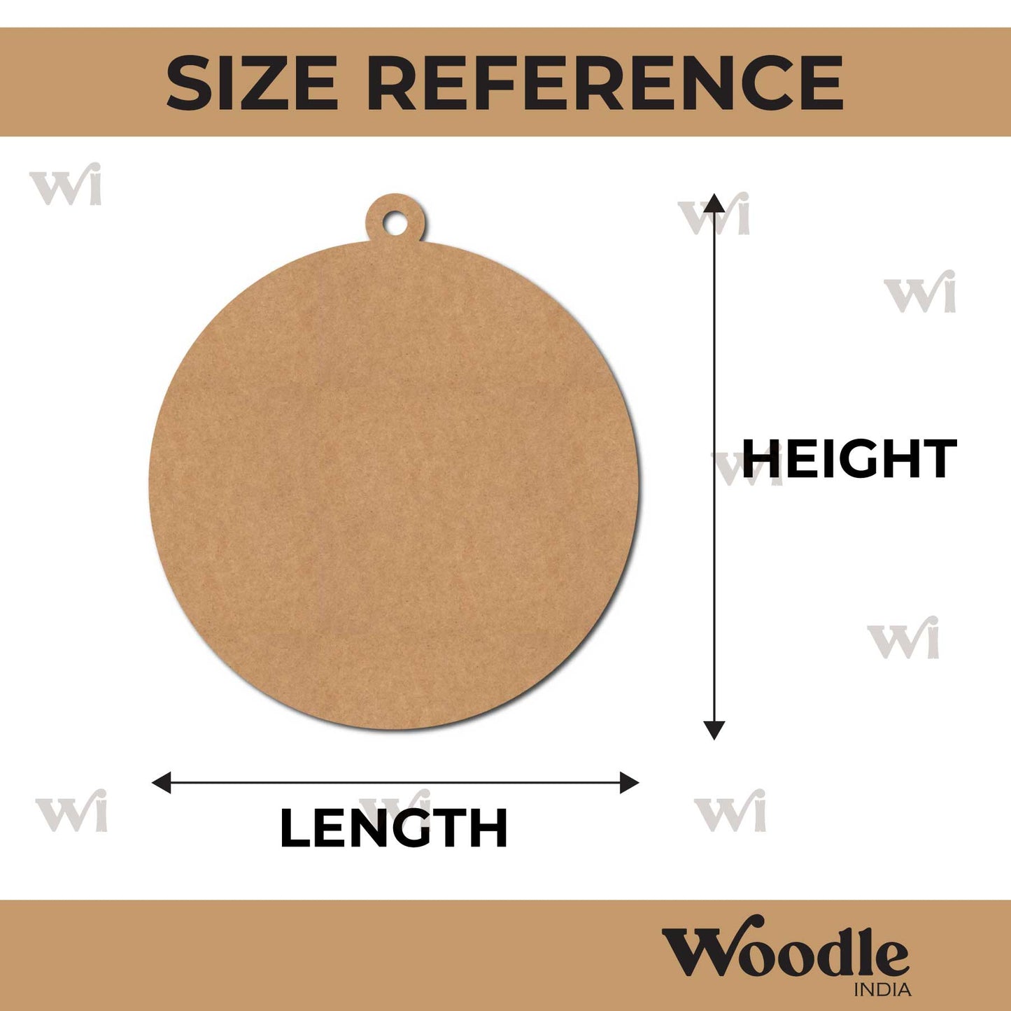 Plain Round Base With Hole Cutout MDF Design 1