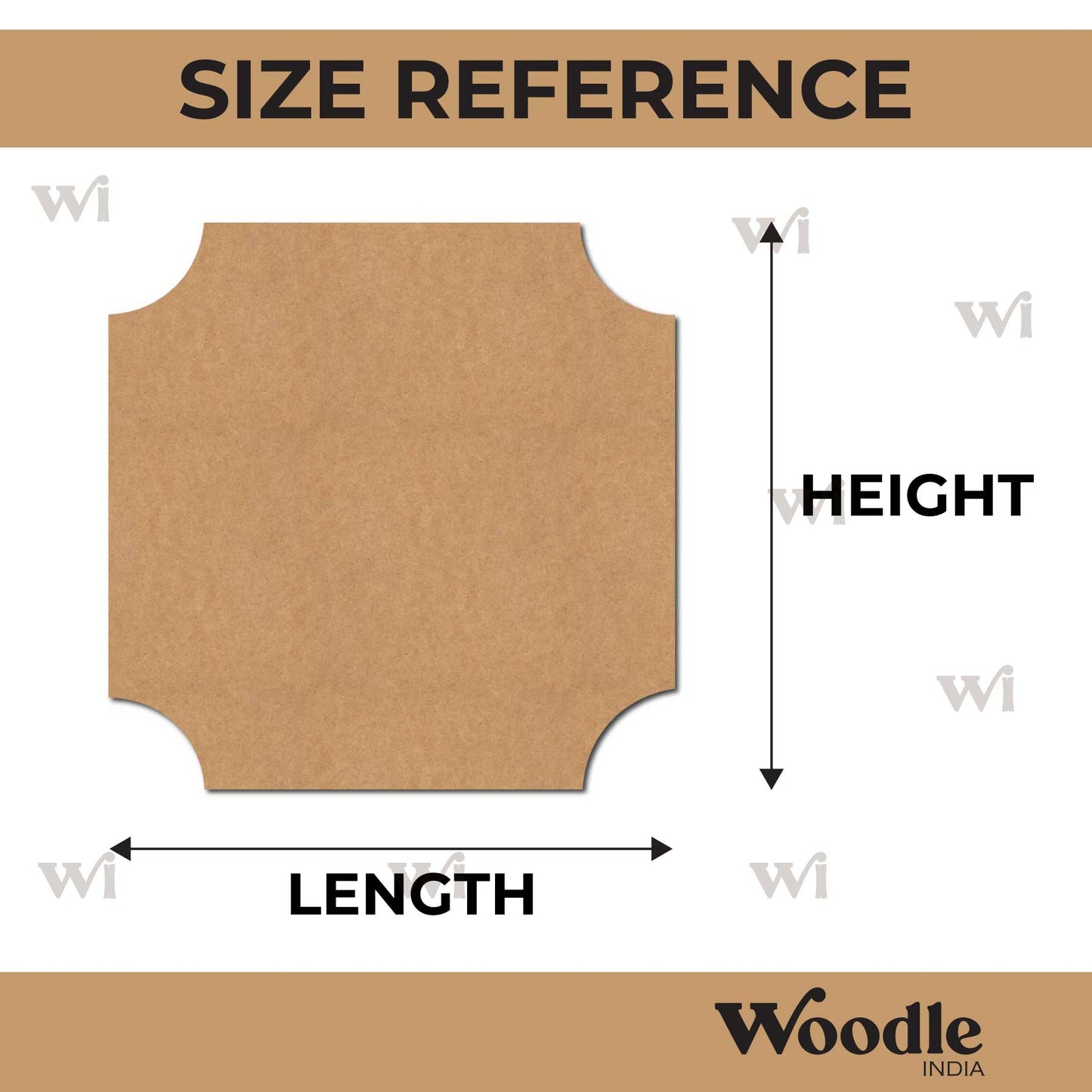 Plain Square Base Cutout MDF Design 3