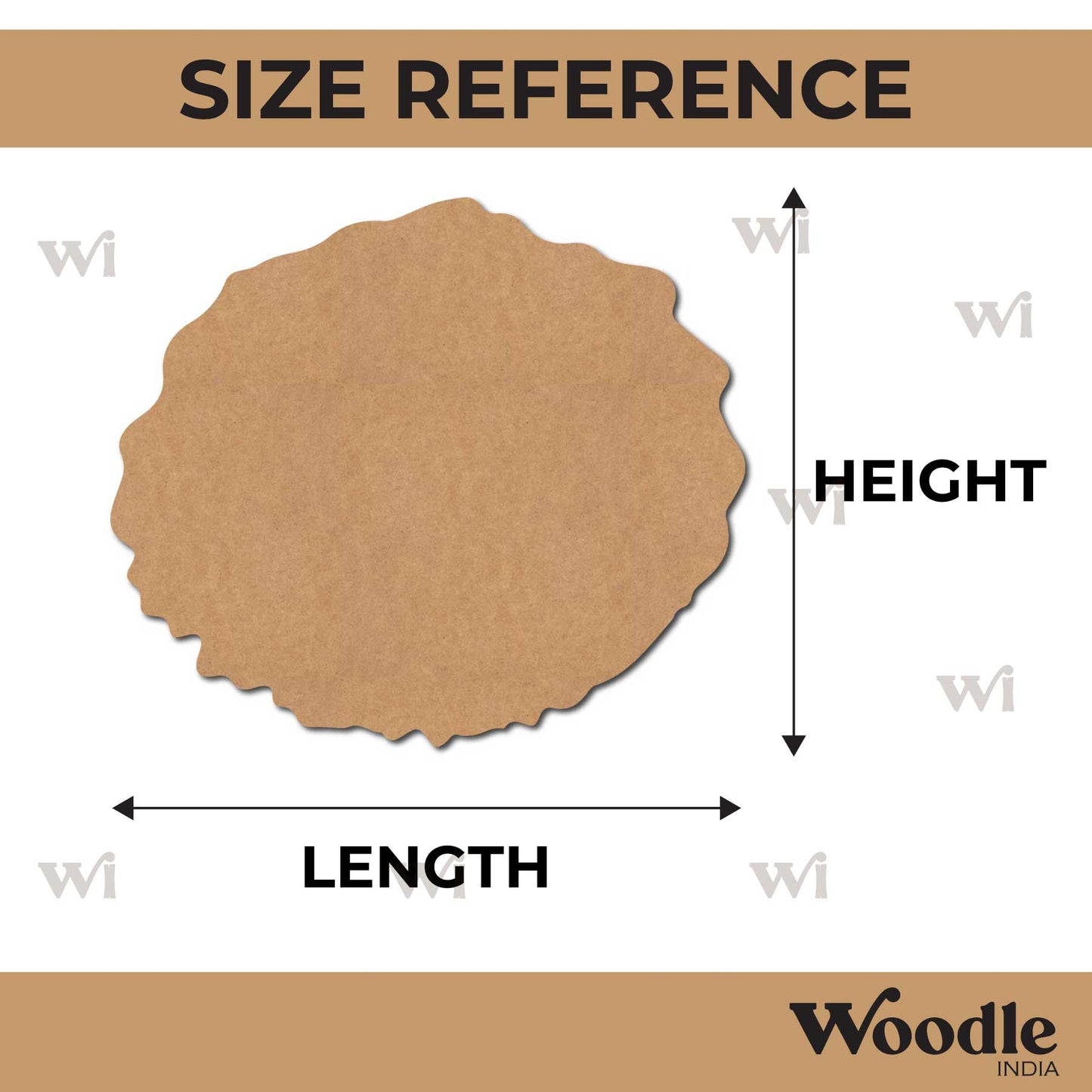 Plain Wooden Shape Oval Cutout MDF Design 1