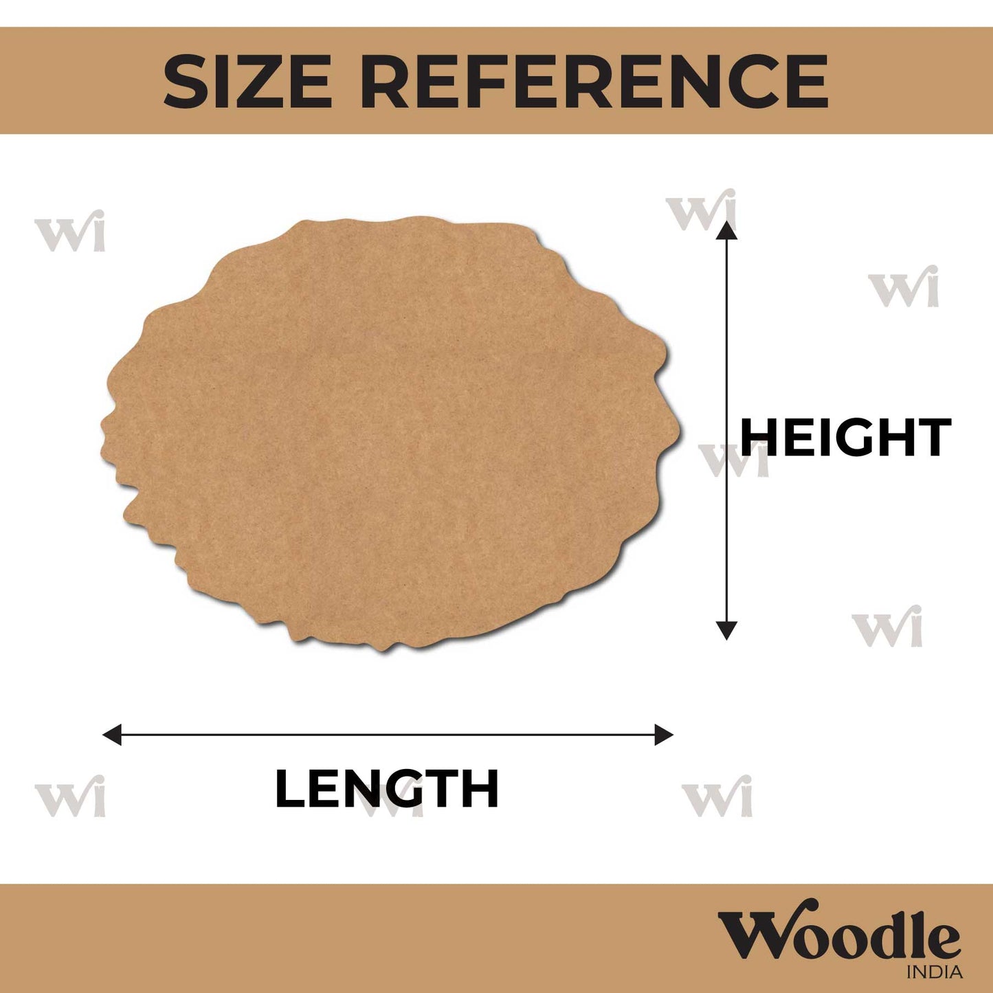 Plain Wooden Shape Oval Cutout MDF Design 2
