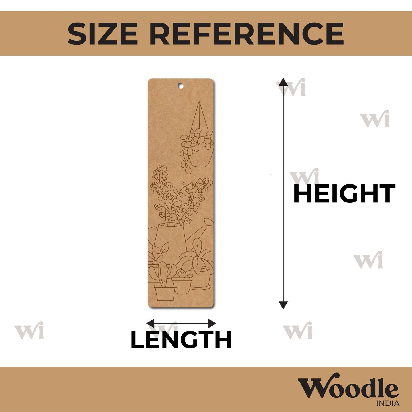 Plants Bookmark Pre Marked MDF Design 1
