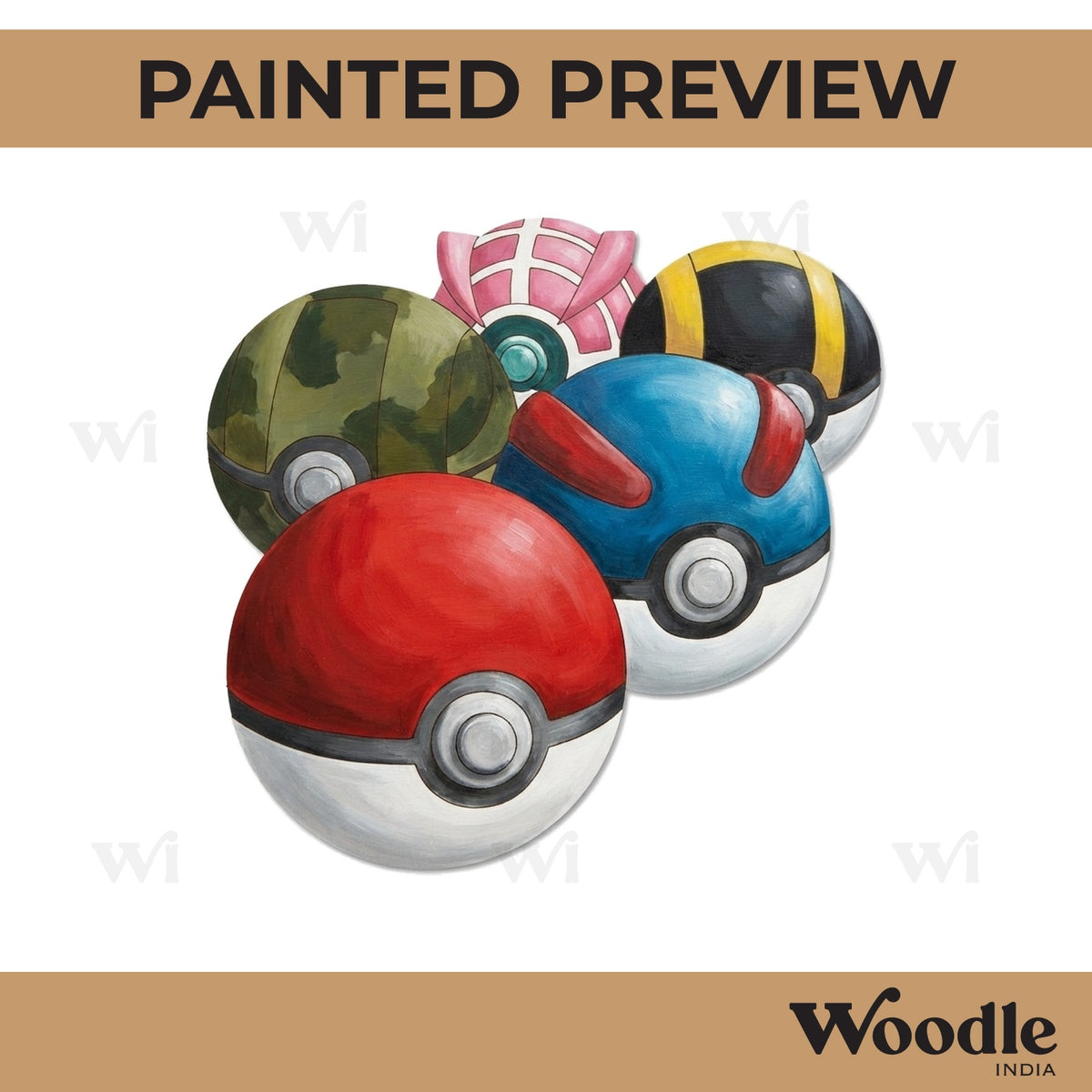 Poke Ball Pokemon Pre Marked MDF Design 2
