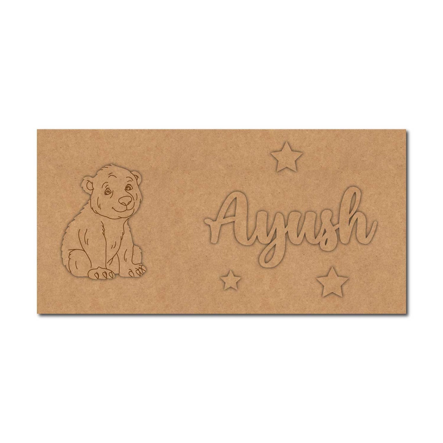 Polar Bear Kids Nameplate MDF Design 1