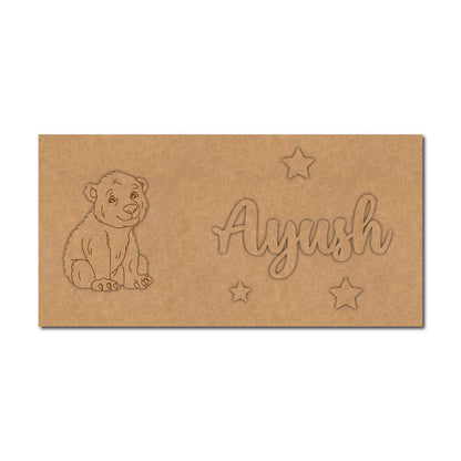 Polar Bear Kids Nameplate MDF Design 1