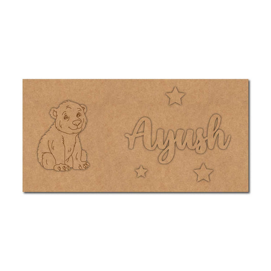 Polar Bear Kids Nameplate MDF Design 1