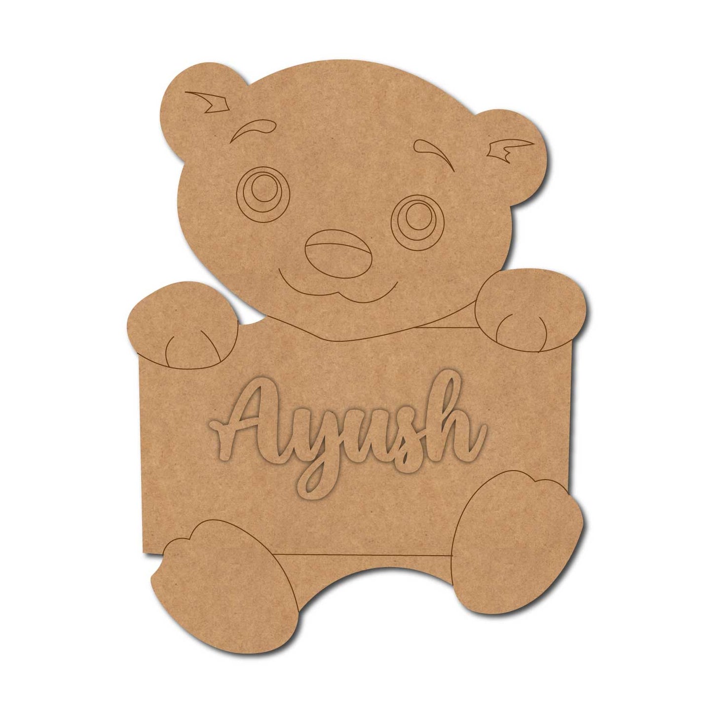 Polar Bear Nameplate Pre Marked MDF Design 1
