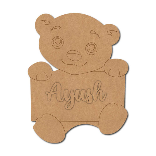 Polar Bear Nameplate Pre Marked MDF Design 1