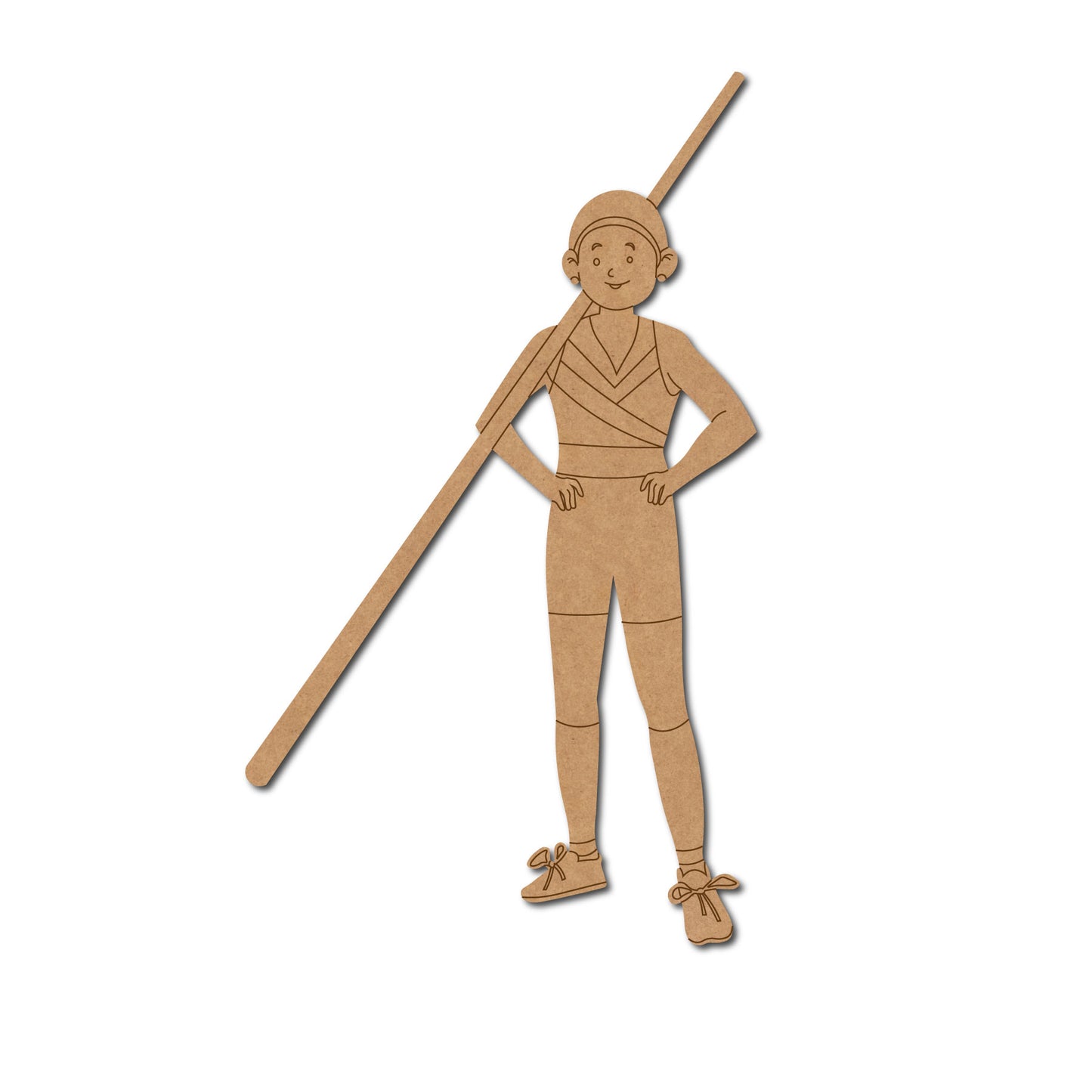 Pole Vault Woman Pre Marked MDF Design 1