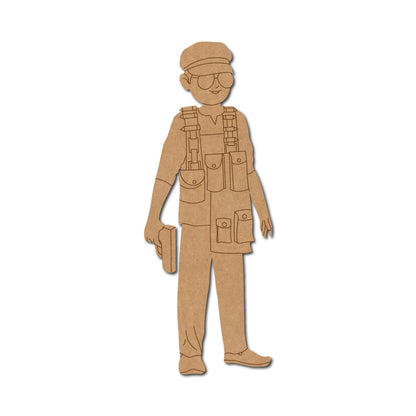 Policeman With Gun Pre Marked MDF Design 1