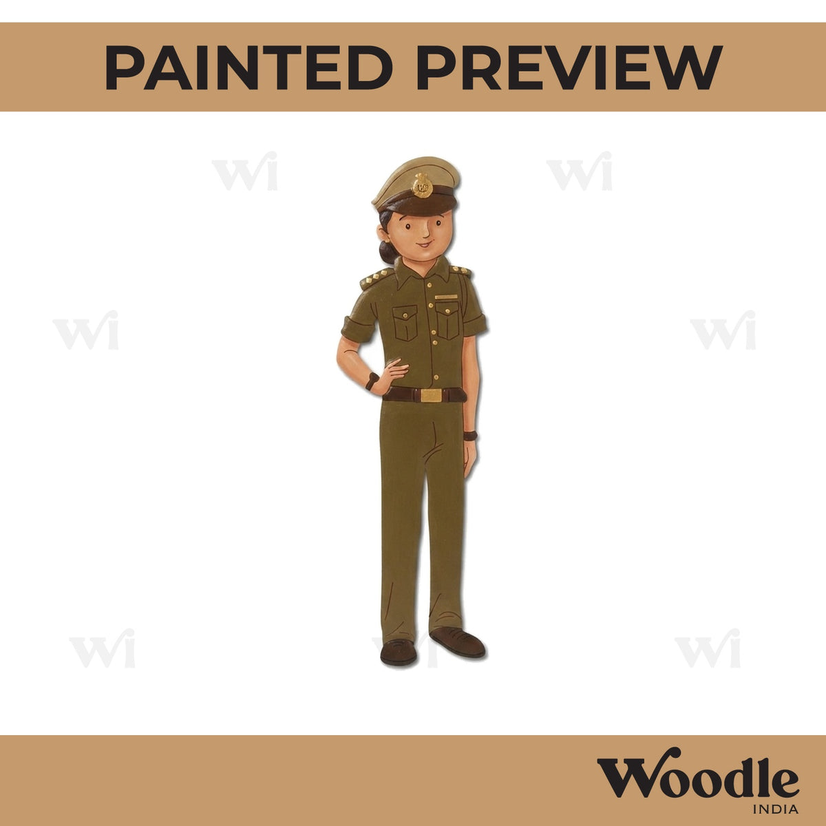 Policewoman Pre Marked MDF Design 1