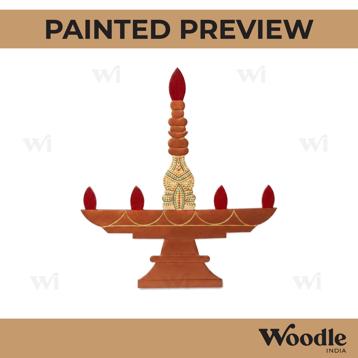 Pooja Diya Thali Pre Marked MDF Design 1