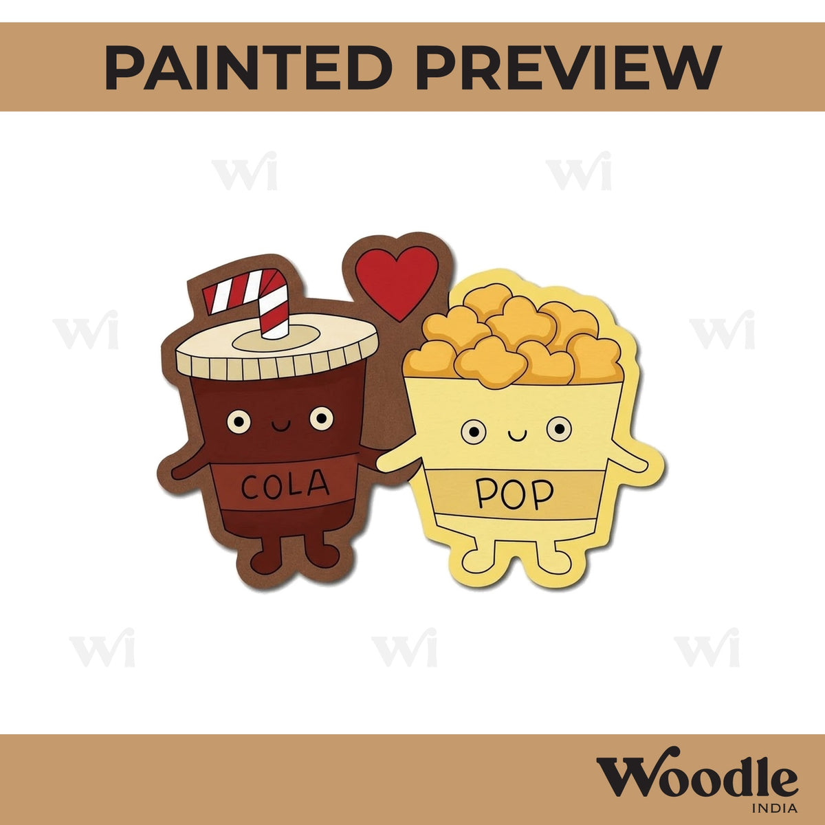 Popcorn And Cola Kawaii Pre Marked MDF Design 1