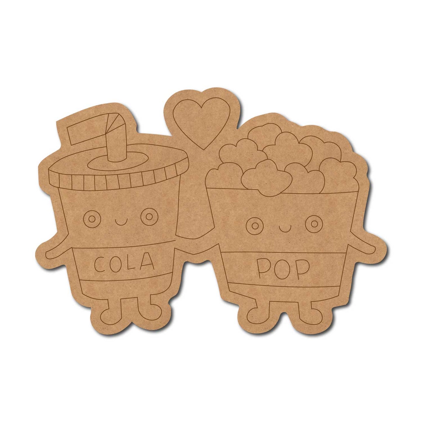 Popcorn And Cola Kawaii Pre Marked MDF Design 1