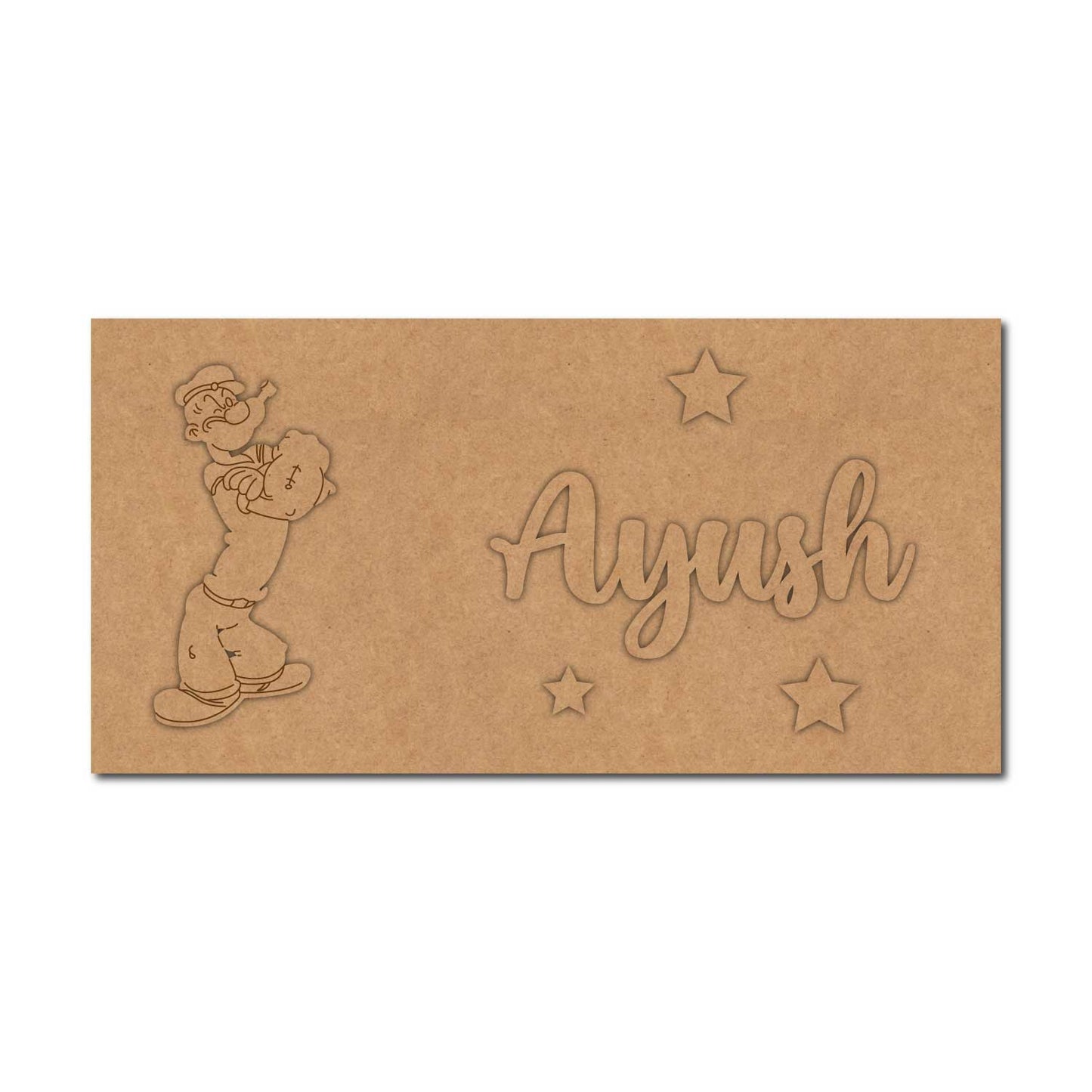 Popoye Kids Nameplate MDF Design 1