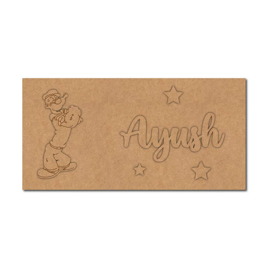 Popoye Kids Nameplate MDF Design 1