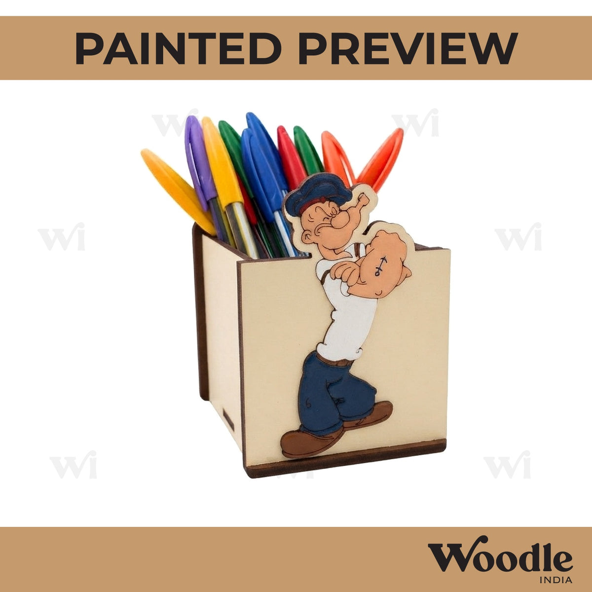 Popoye Pen Stand MDF Design 1